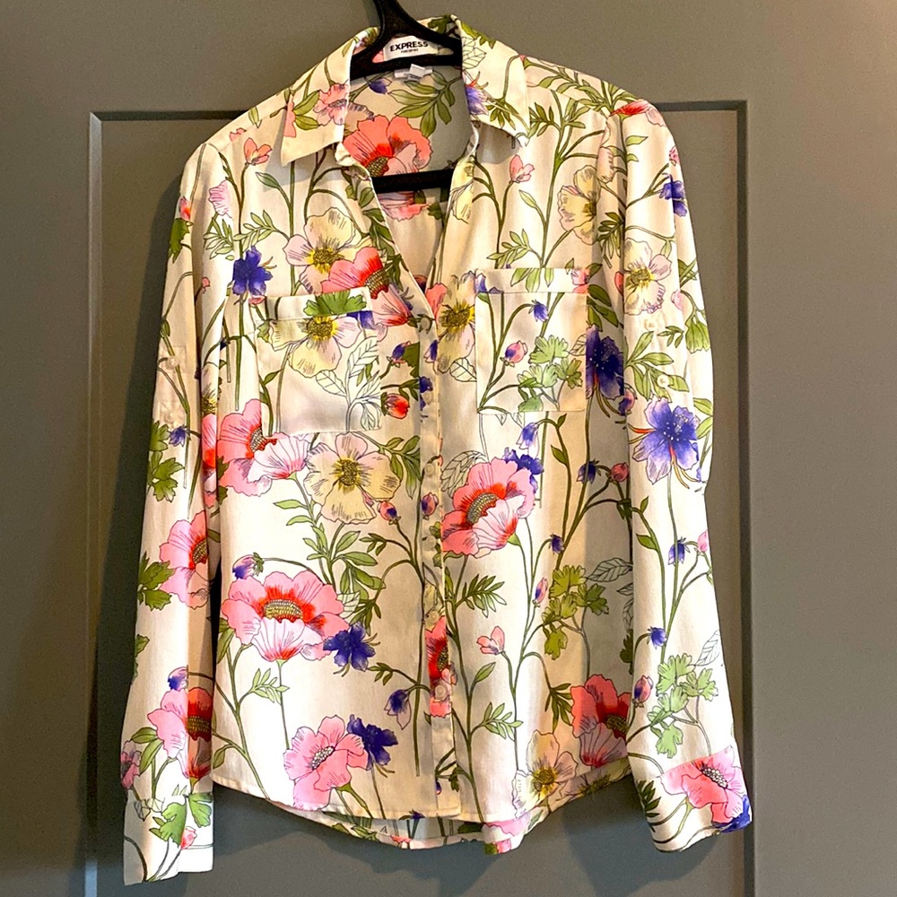 Express Portofino Slim XS Floral Button Down